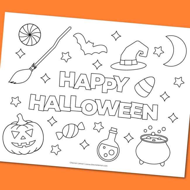 Happy halloween coloring page fun family crafts