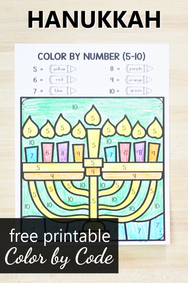 Hanukkah color by code