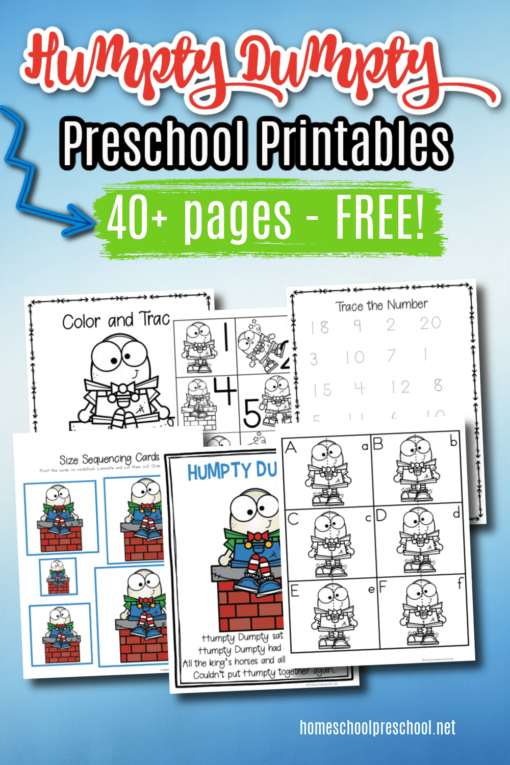 Free printable humpty dumpty activities for preschool