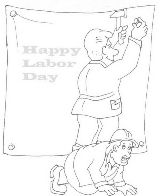 Free easy to print labor day coloring pages