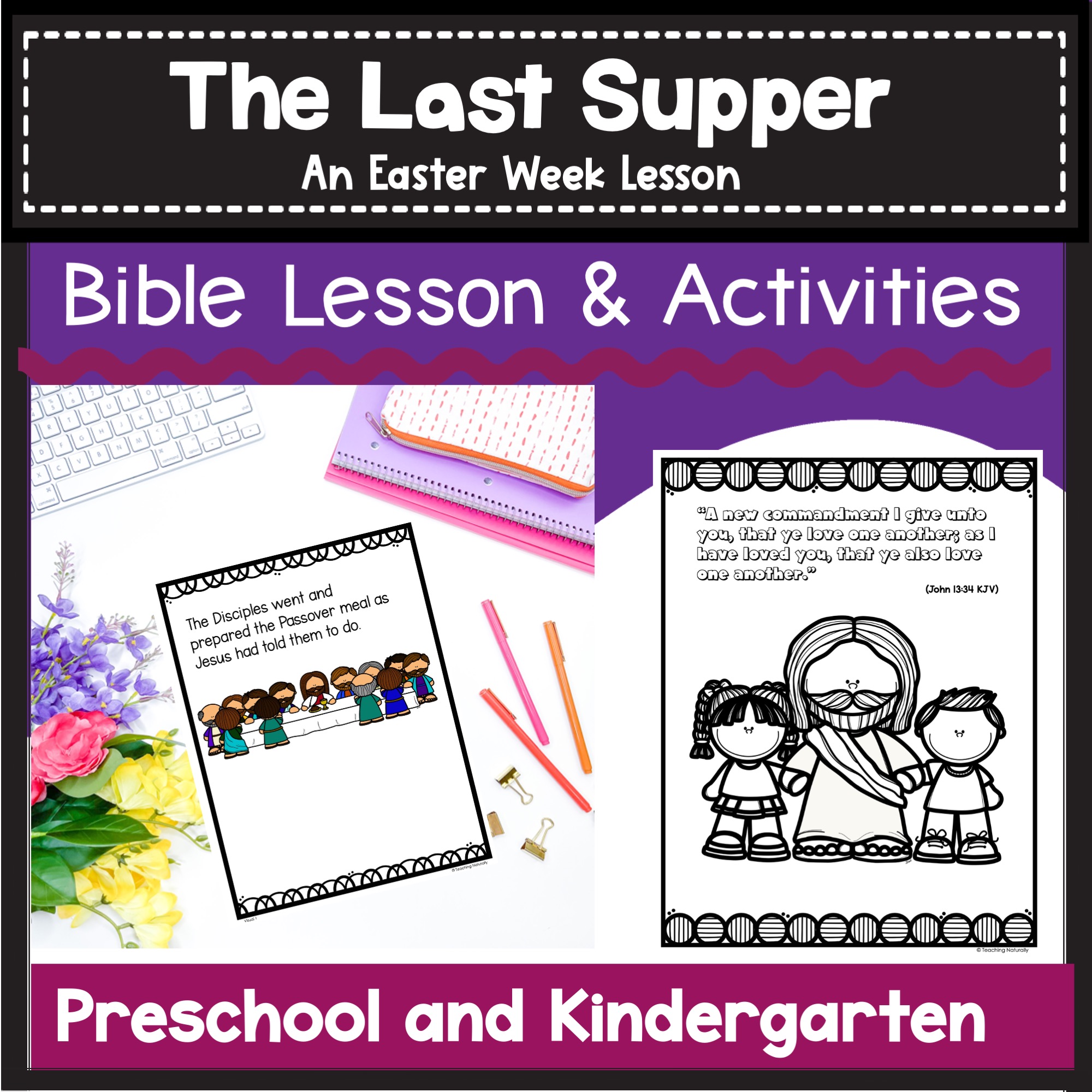 The last supper bible lesson for preschool and kindergarten made by teachers