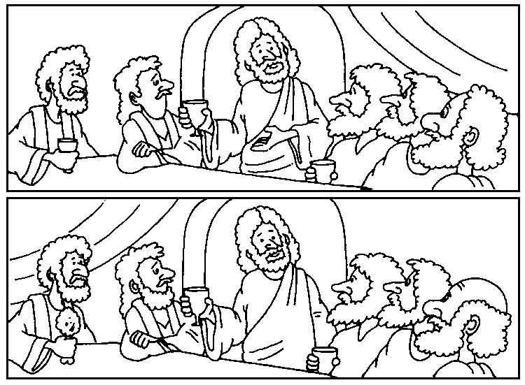 Memorate the last supper with a coloring page