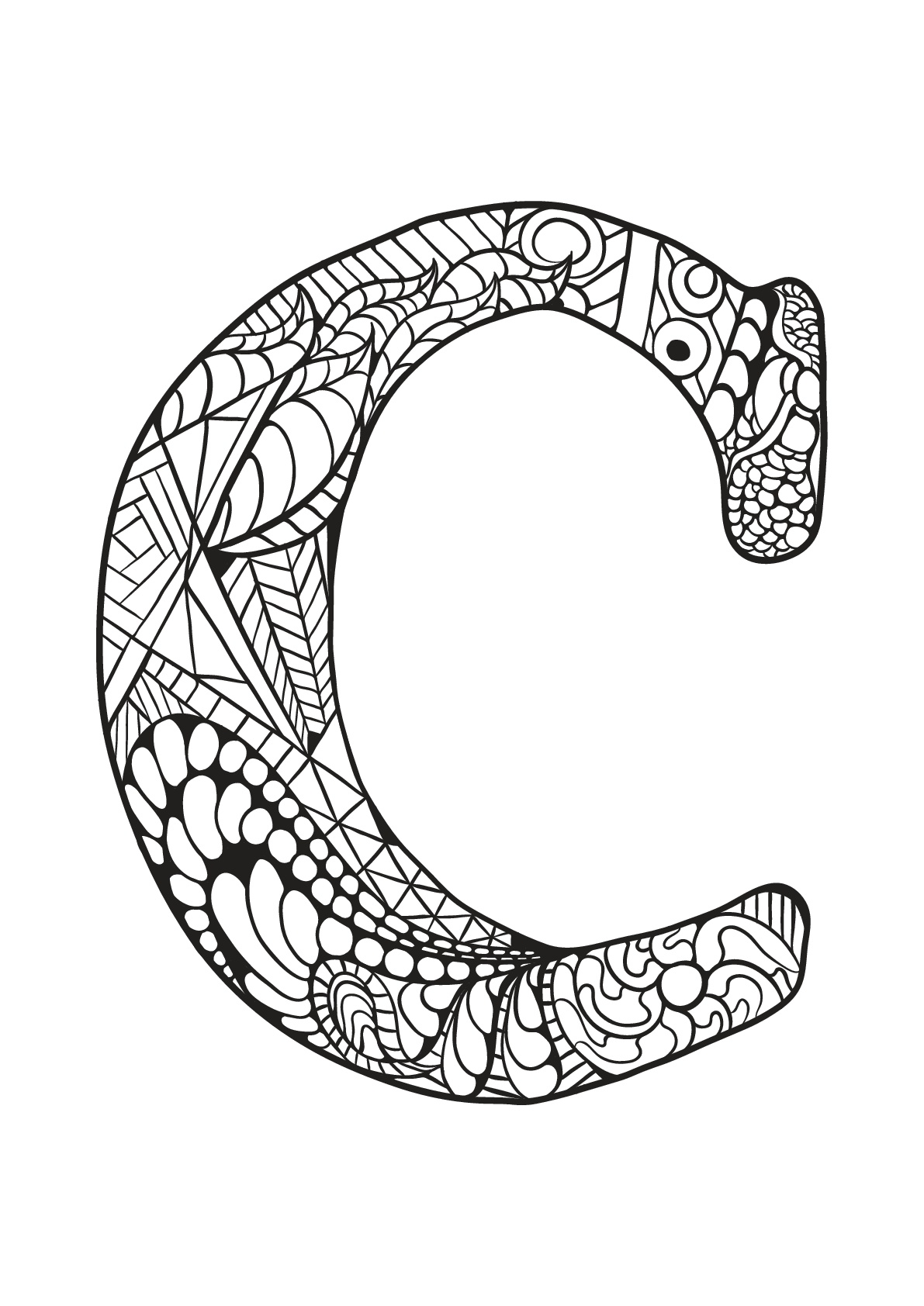 Alphabet to color for kids c