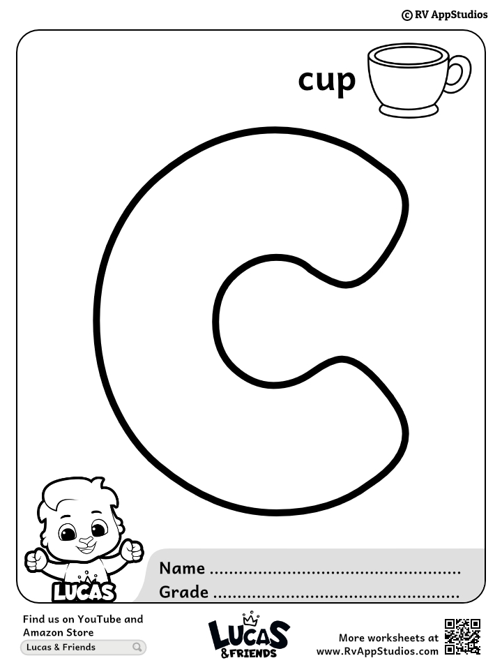 Alphabet c coloring pages