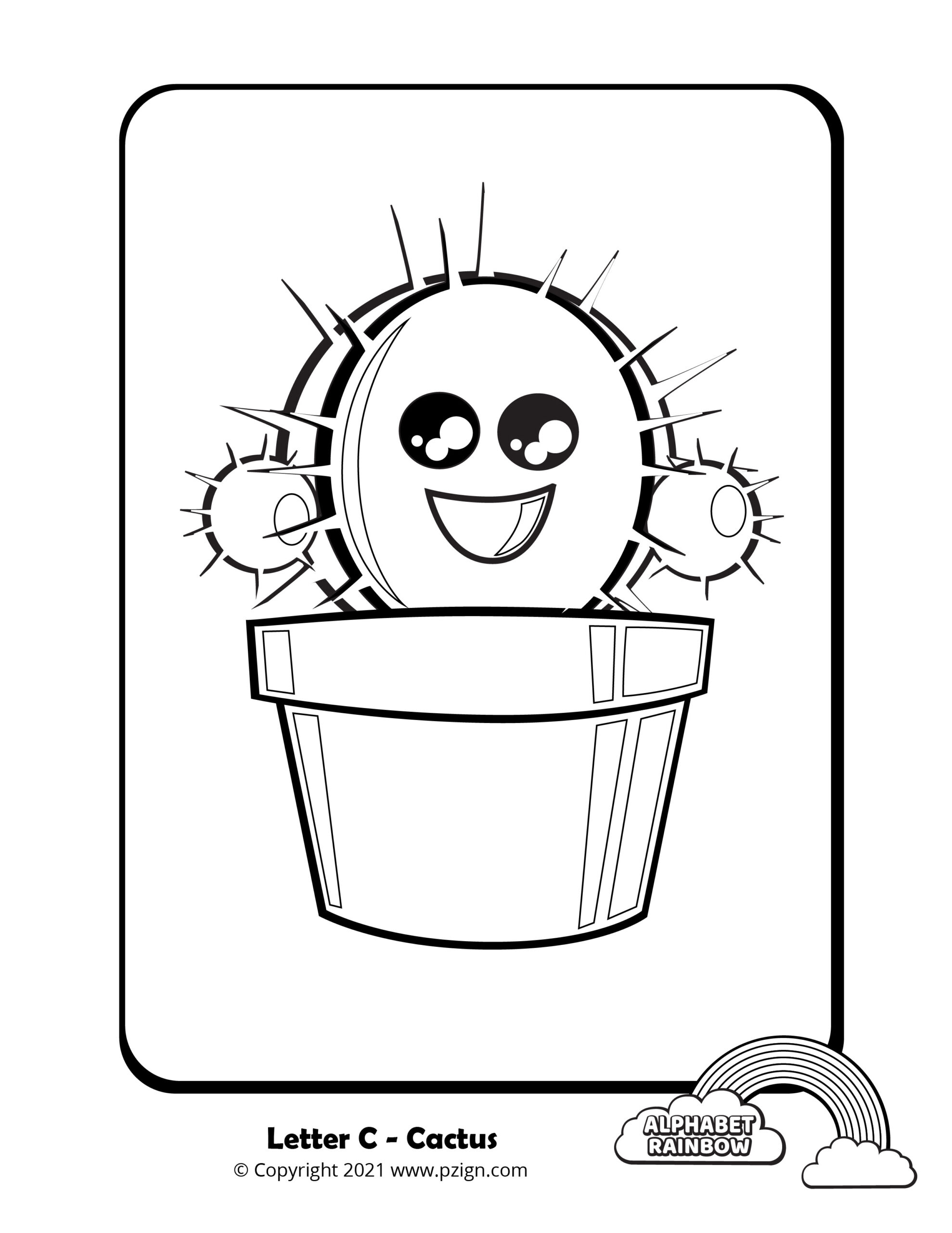 Alphabet rainbow â letter c coloring pages