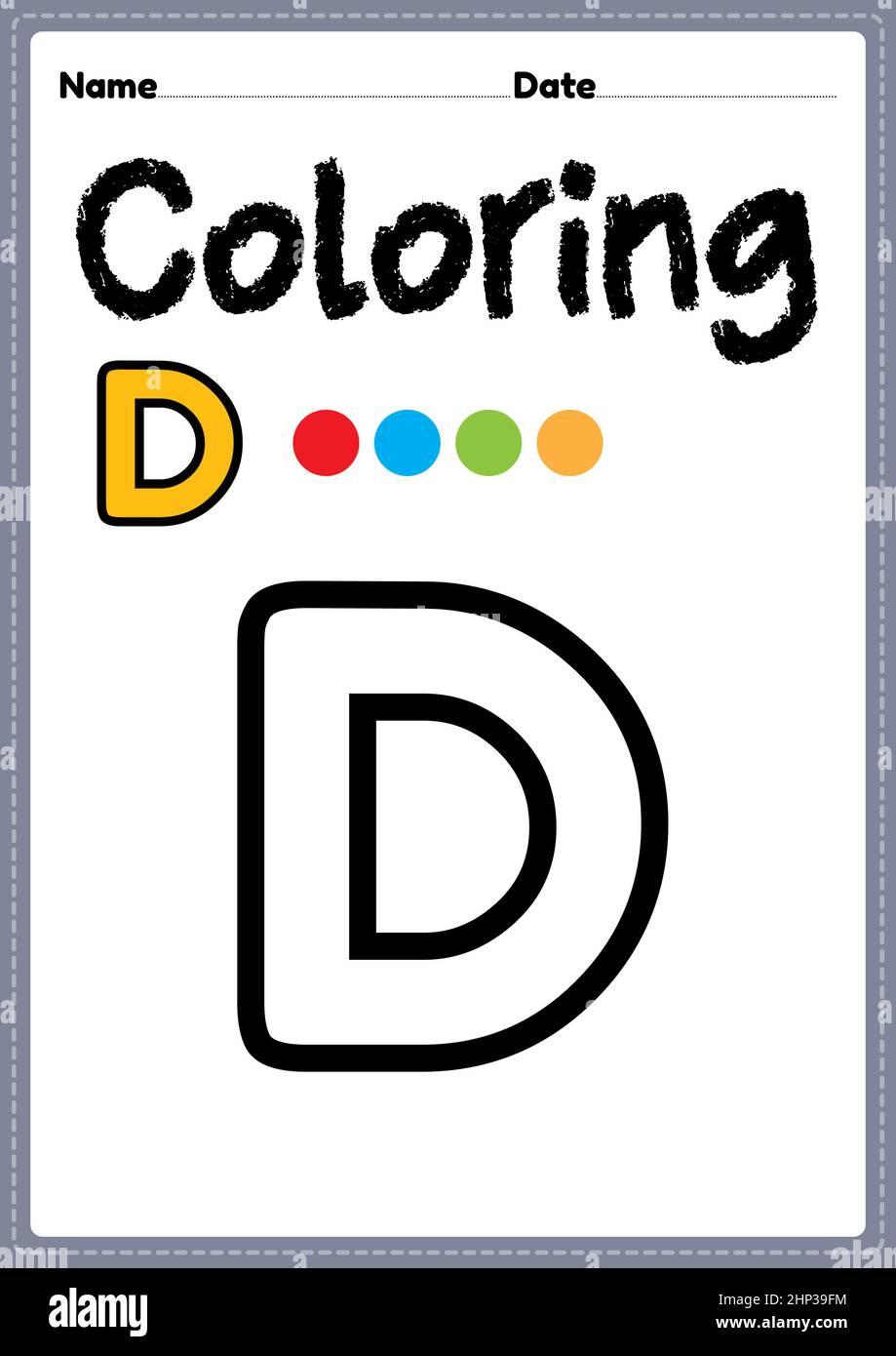 Coloring alphabet for kids hi