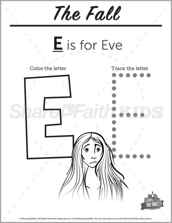 Genesis the fall preschool letter coloring â