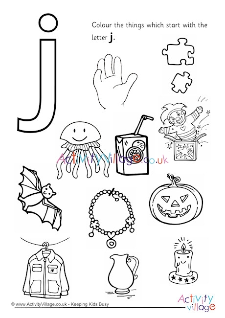 Start with the letter j louring page