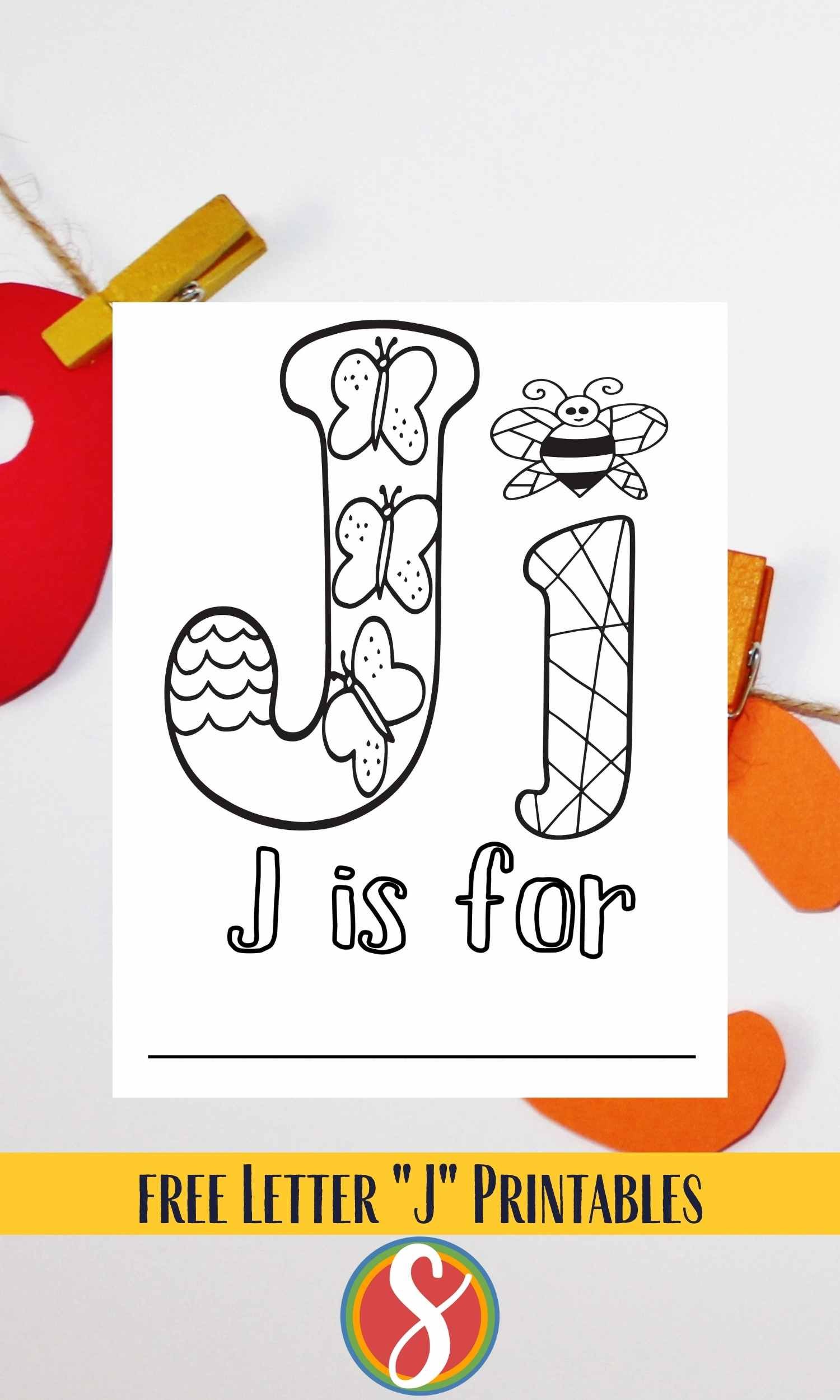 Free letter j coloring pages â stevie doodles