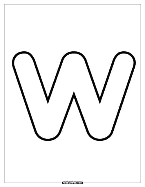 Letter w preschool printables