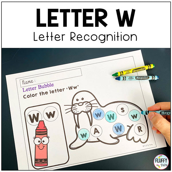 Easy letter w worksheets activities for early learners
