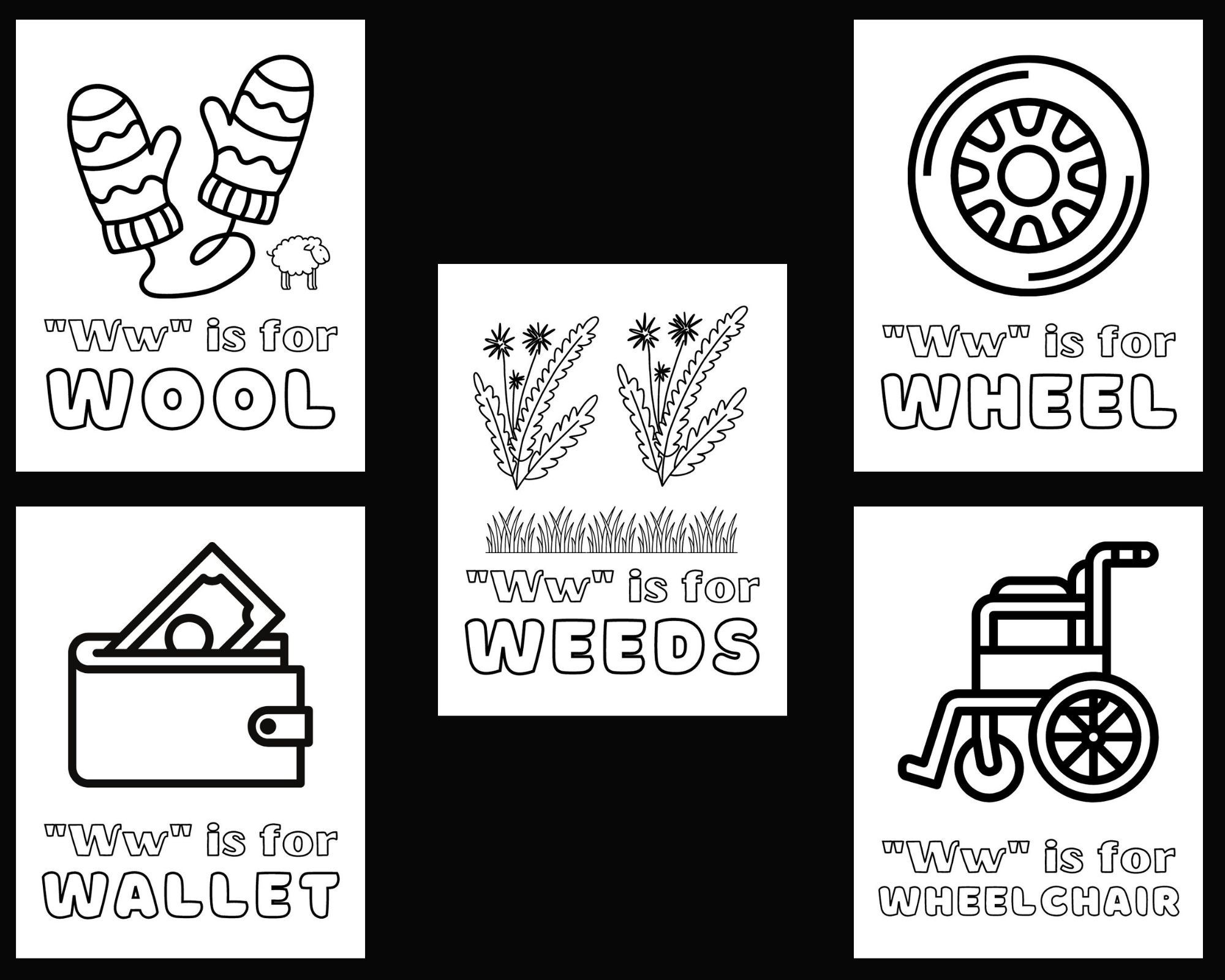 Download wonderful letter w coloring pages for kids