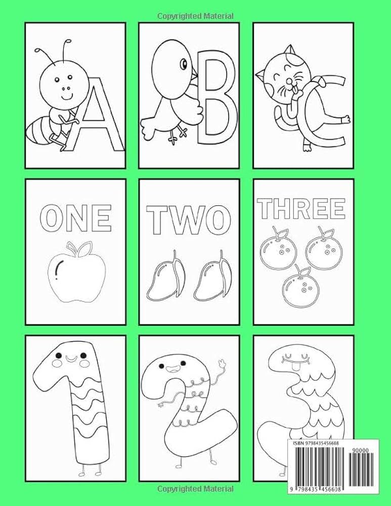 My first numbers and letters toddler coloring book numbers letters coloring pages for toddler simple and betiful for toddler and kids preschool fun with animals page x large print