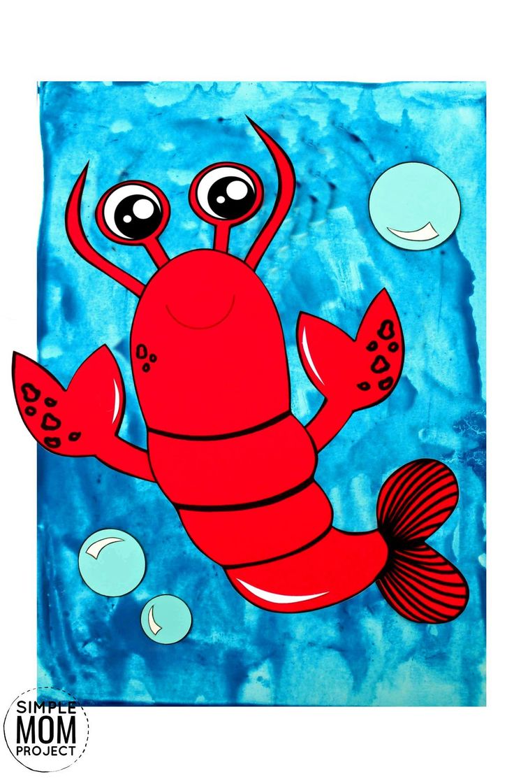 Easy lobster craft for kids with free lobster template lobster crafts animal crafts for kids ocean animal crafts