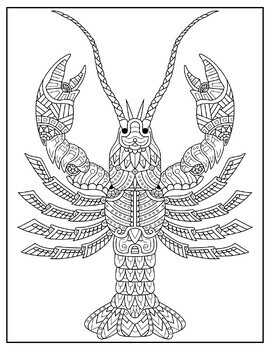 Lobster zentangle coloring pages zen doodle coloring sheets may summer activity