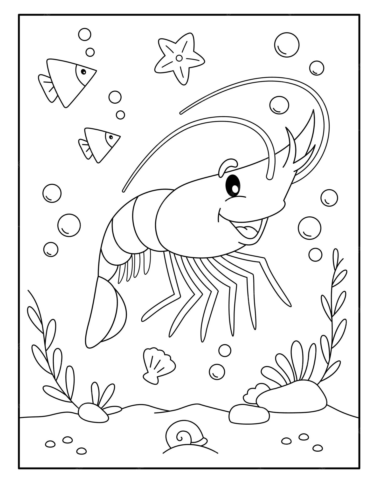 Premium vector lobster coloring pages for kids