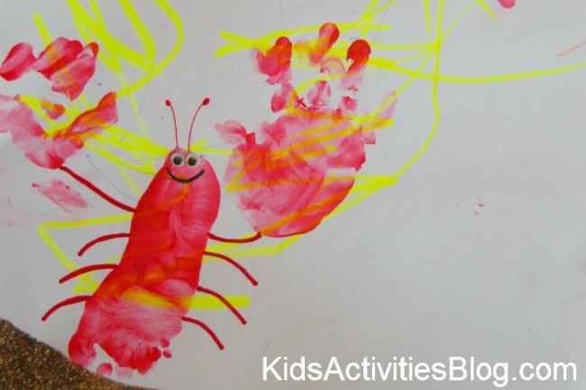 Handprint and footprint lobsters kids activities blog
