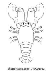 Colorless funny cartoon lobster vector illustration stock vector royalty free