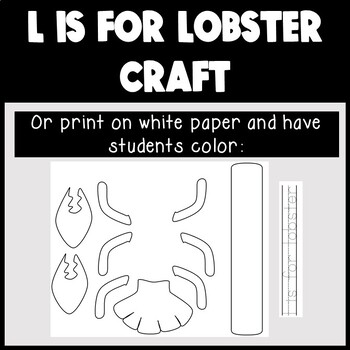 Letter l craft l is for lobster craft lowercase letter abc alphabet craft