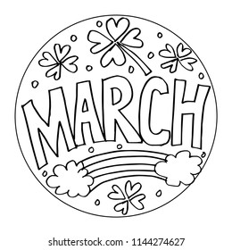 March coloring pages kids stock vector royalty free