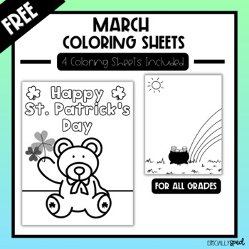 March coloring sheets morning work st patricks day freebie
