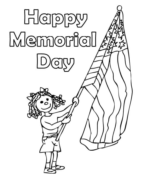 Happy memorial day free printable coloring page