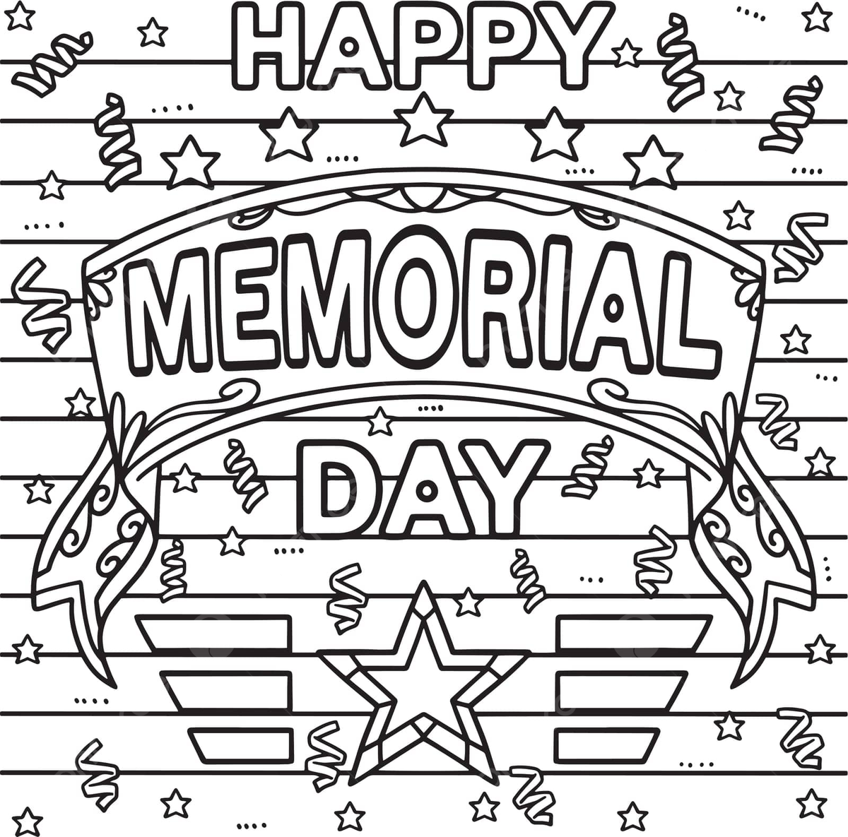 Happy memorial day coloring page for kids hand drawn illustration colouring page vector rat drawing ring drawing kid drawing png and vector with transparent background for free download