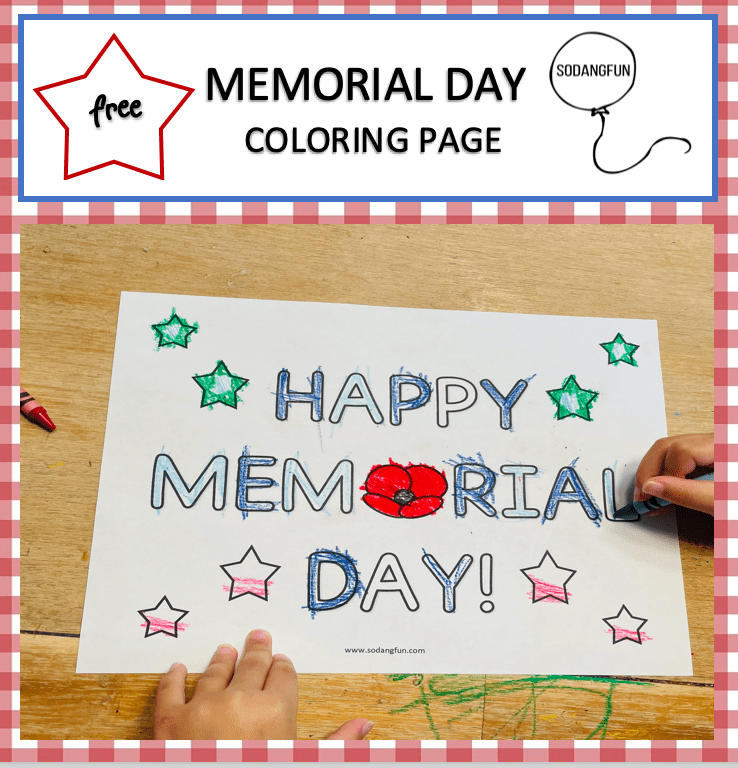 Memorial day crafts and coloring for kids