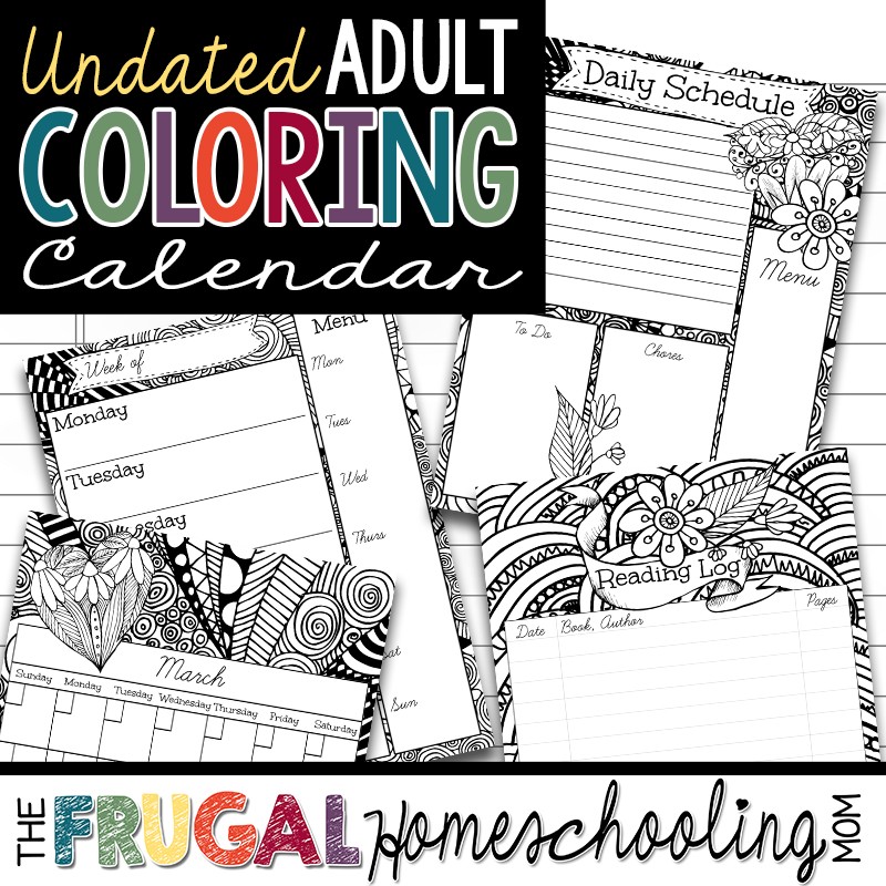 Free printable planner with coloring pages for homeschool