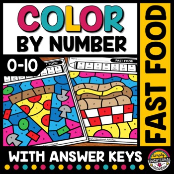 October preschool math coloring page activity color by number