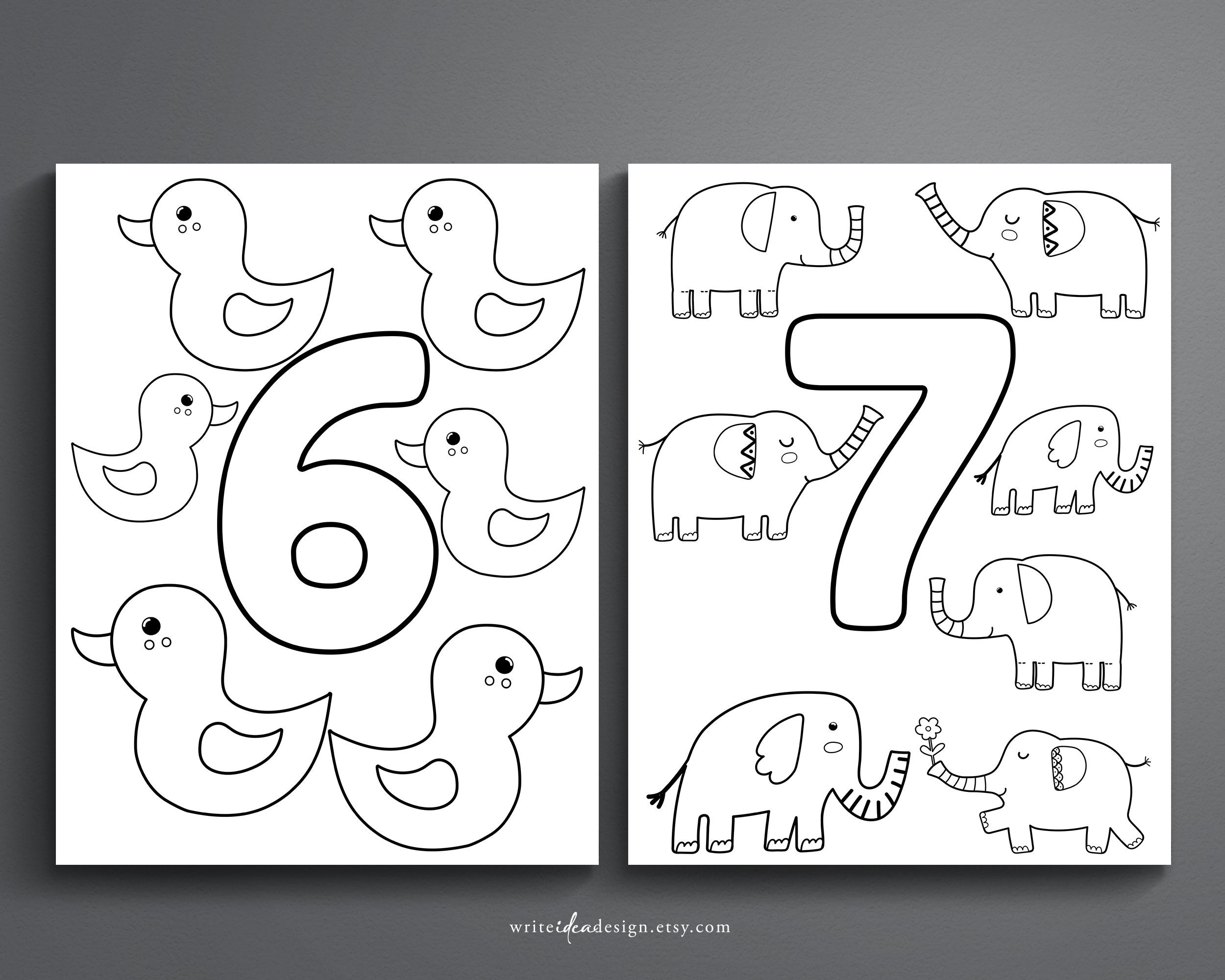 Number coloring pages