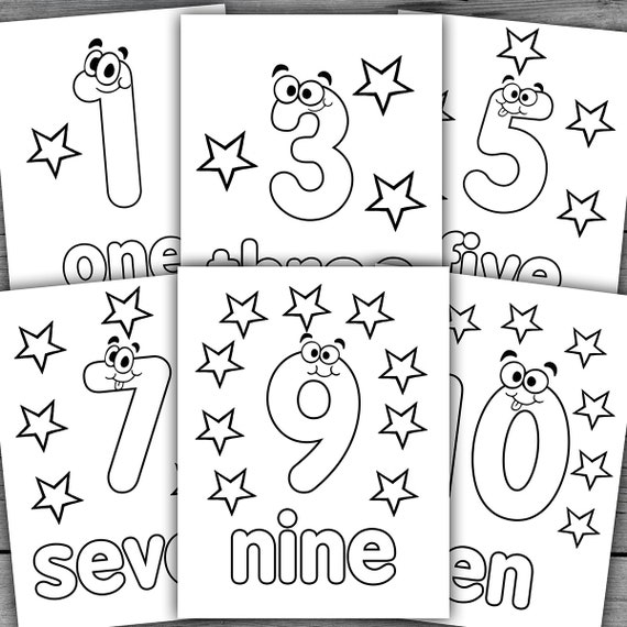 Numbers printable coloring page worksheets for preschool kindergarten homeschool