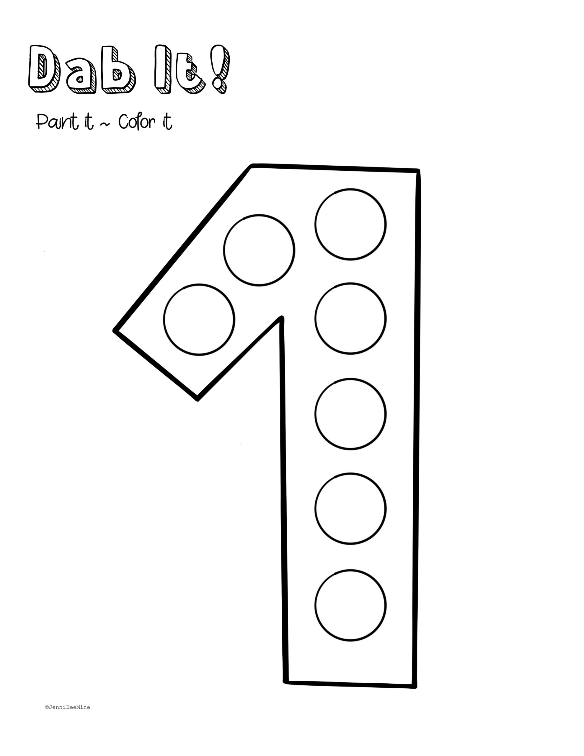Free preschool printables packet â number