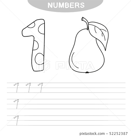 Learning numbers coloring book for preschool