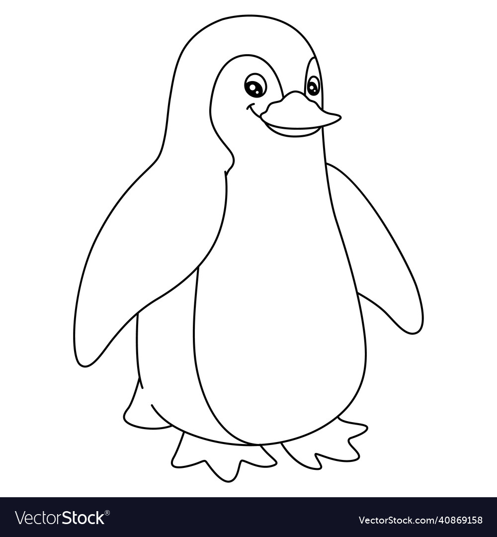 Penguin coloring page isolated for kids royalty free vector