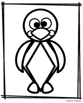 Penguin shape coloring pages winter booklet preschool kindergarten first