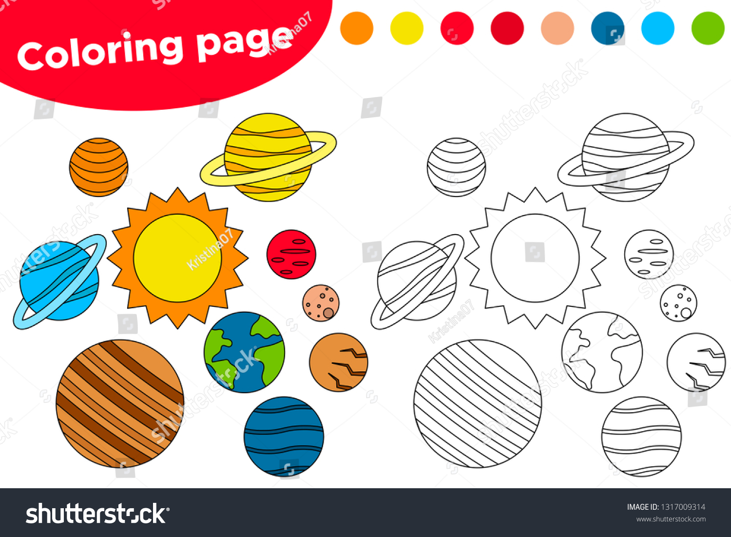 Educational game preschool kids printable coloring stock vector royalty free