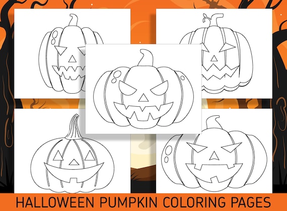 Spooktacular fun for little ones halloween pumpkin face coloring pages for preschool and kindergarten pdf file instant download
