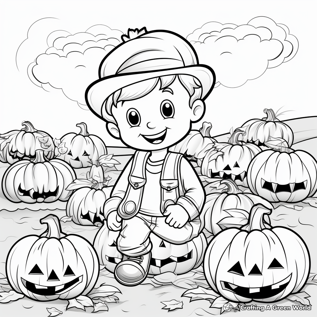 Pumpkin patch coloring pages