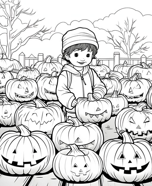 Page cute pumpkin coloring images