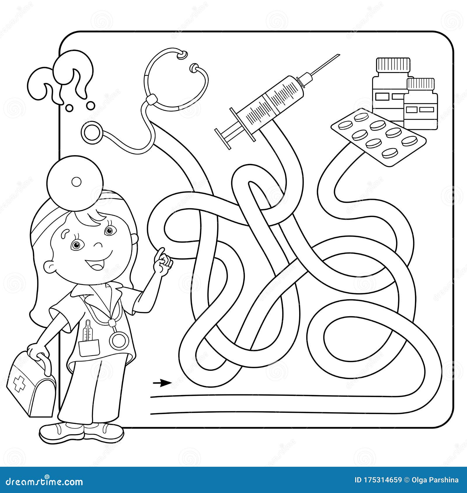 Maze or labyrinth game for preschool children puzzle tangled road matching game stock vector