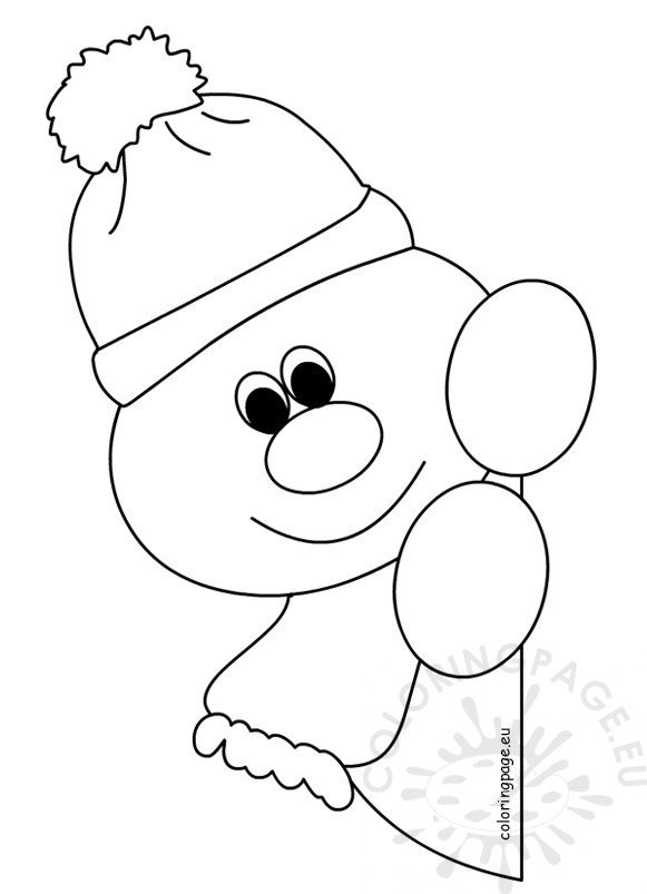 Window snowman coloring pages for preschool coloring page