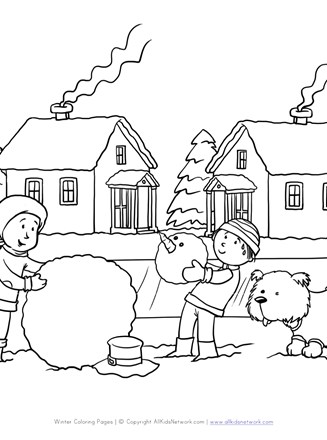 Making snowman coloring page all kids network