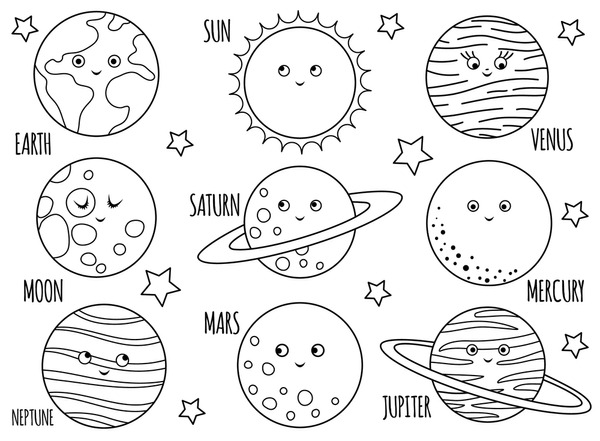 Thousand colorful planets royalty