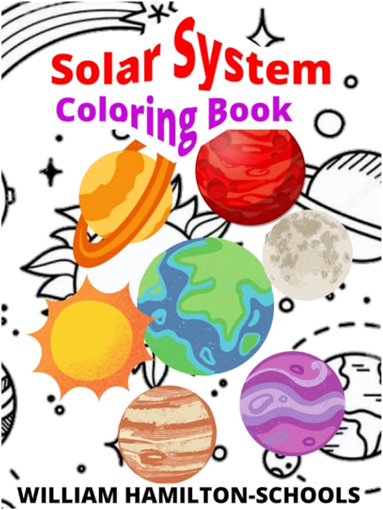Solar system coloring book easy coloring pages of planet earth sun moon and more for toddlers children and preschool hamilton