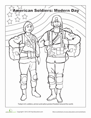 Soldier worksheet education coloring pages elementary history army day