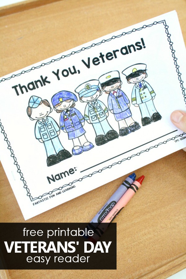 Thank you veterans military easy reader