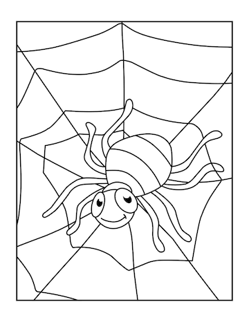 Premium vector cute printable spider coloring pages for kids