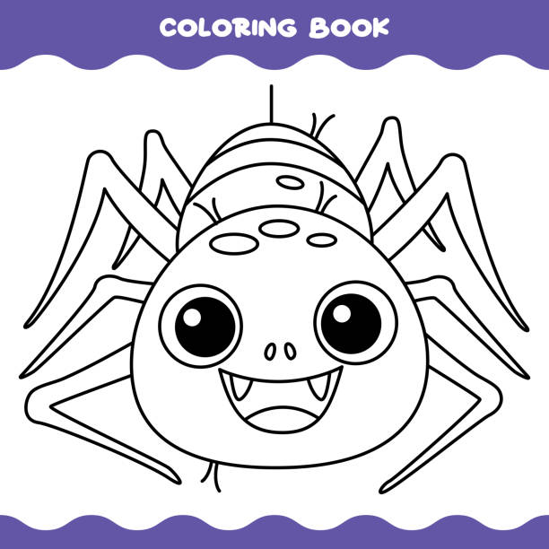 Coloring spider stock illustrations royalty