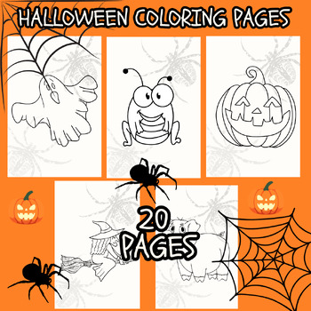 Halloween spider worksheets pumpkin